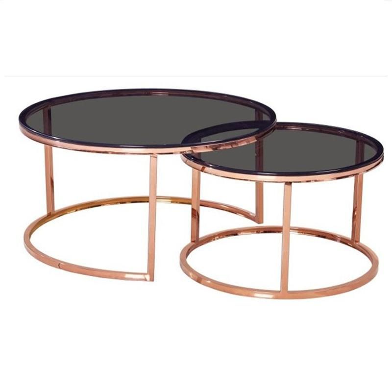 Hot Selling Modern Luxury Round Metal Nest Table Coffee Table