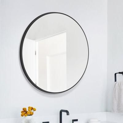 20 Inch Large Metal Black Round Bathroom Wall Mirror
