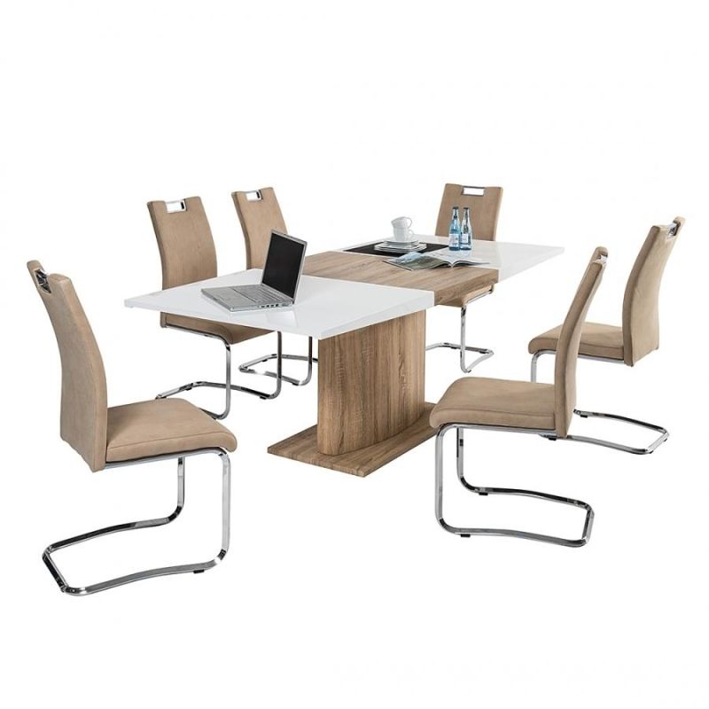 High Quality Home Restaurant Office Furniture Table Sets Modern Extendable MDF Wooden Dining Table