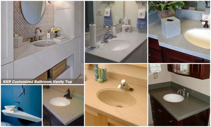 One Piece Glass Bathroom Sink and Countertop