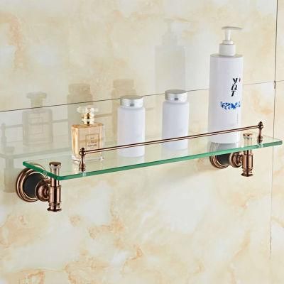 Stainless Steel Bathroom Fittings Single Glass Towel Rack Shelf