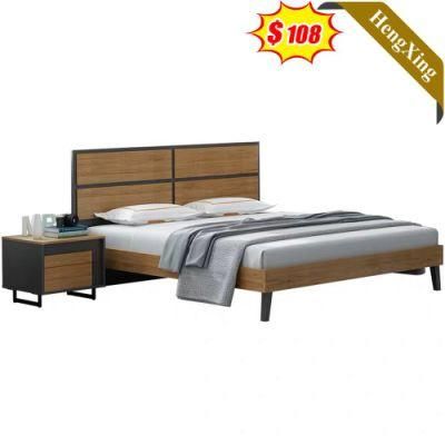 Popular Simple Style Cheap Price Log Color Home Hotel Furniture Children Kid Size Wooden Bedroom Bed