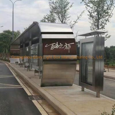 Solar Powder Stainless Steel SS304 Grade Bus Shelter