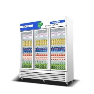 Refrigerator Ice Cream Refrigerator Commercial Refrigerator of Vertical Two Door Glass Display Cabinet for Supermarket