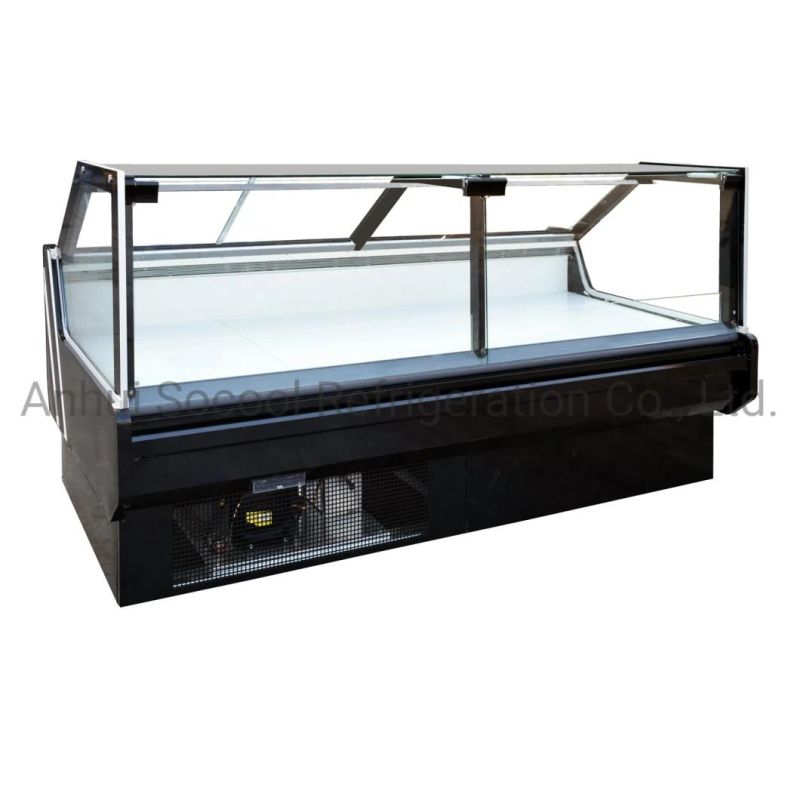 High-Quality Commercial Energy-Saving Supermarket Refrigerated Display Cabinet with Lift-up/Sliding Front Straight Glass Doors for Smoked Bacon