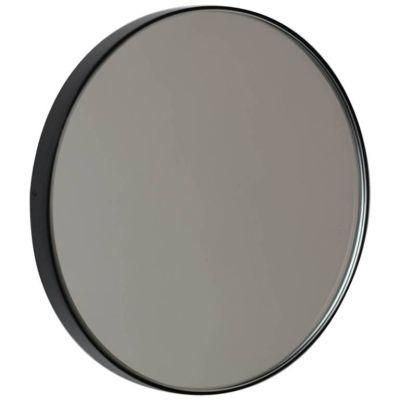 Home Decorative Round Bathroom Vanity Top Wall Mirror with Black Metal Frame