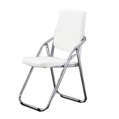 Modern Outdoor Hotel School Training Meeting Furniture PU Leather Folding Steel Chair