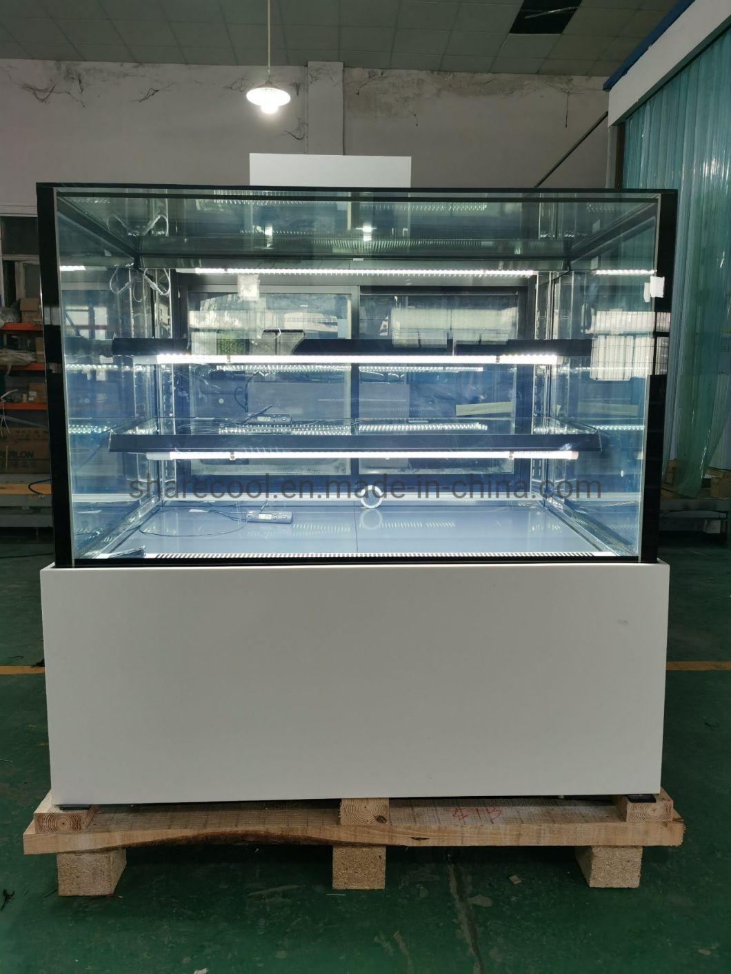 Stainless Steel Bottom Right-Angle Glass Door Cake Showcase