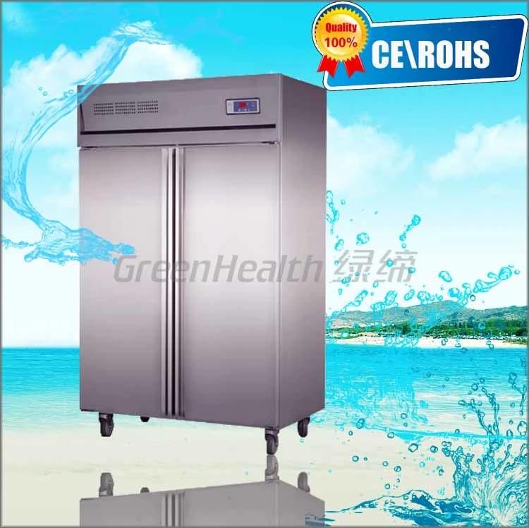 Hot Sale Stainless Steel Commercial Kitchen Cooling Glass Door Display Freezer with Ce UL RoHS