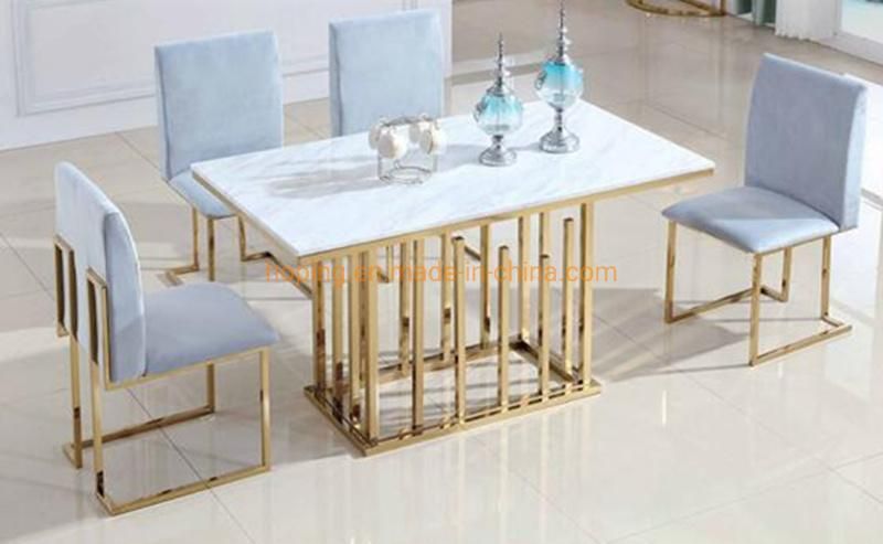 Wedding Chair Cake Table Modern Pearl White Four 6-Seat Marble Top Dining Table 1.2 M