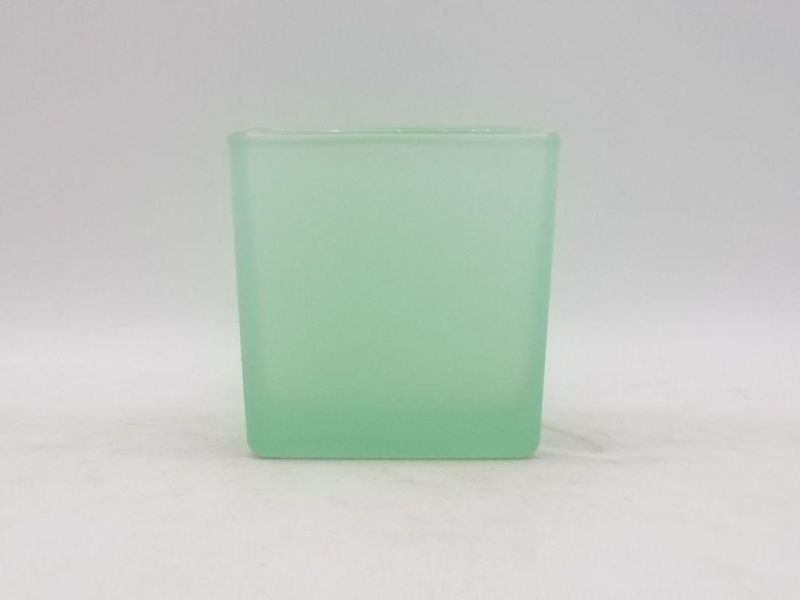 Square Clear Glass Candle Holder for Home and Festival Decoration