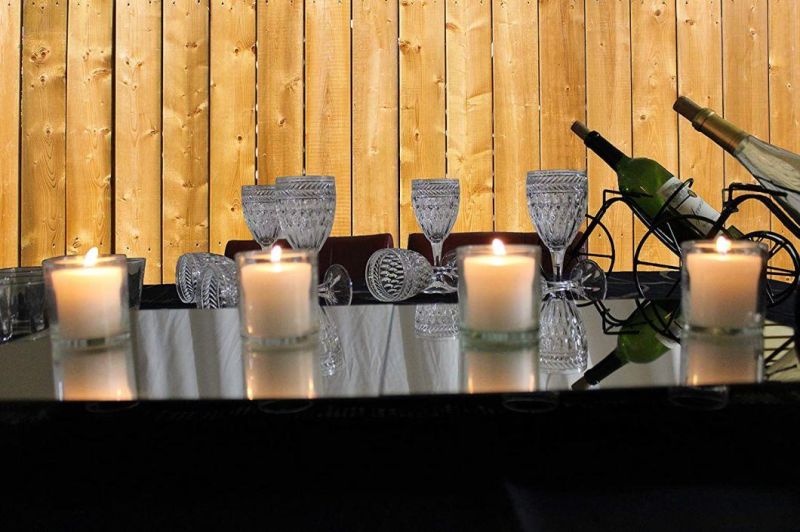 Wholesle 24 Hours 210ml 4oz Transparent Glass Jar Cup Candlestick for Dinner Wedding Home Decoration D70*H80mm