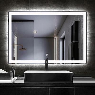 Factory Customized Edge Mirror 500 X 700mm Rectangle Hotel Backlit LED Bathroom Mirror