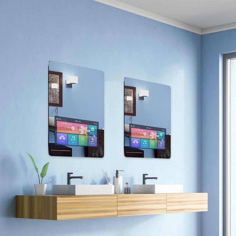 18.5 Inch Smart Mirror Interactive Bathroom Android TV Mirror Intelligent Magic Mirror Glass Touch Screen Mirror for Hotel Smart Home Advertising Display