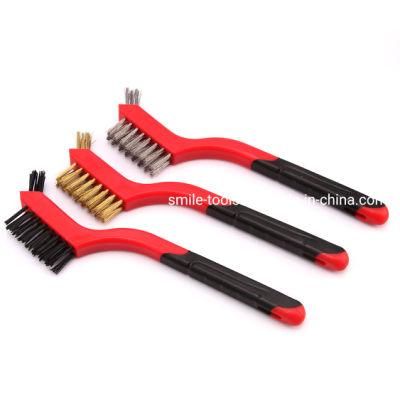 3PCS Steel Bristles Wire Brush Set for Rust Dirt Welding Slag 7 Inch