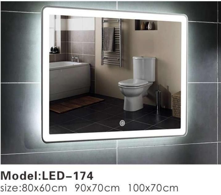 CE Certificate LED Touch Smart Wall Bathroom Vanity Glass Mirror