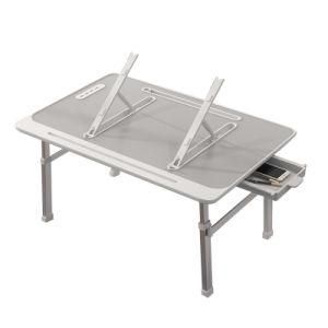 Portable Multifunctional Desk with Notebook Bracket, Drawer and USB Foldable Lifting and Tilting Office Learning Desk