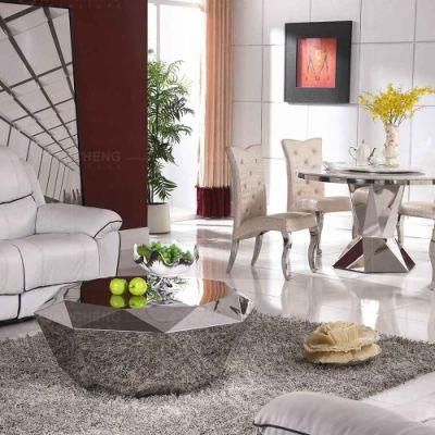 Mirrored Stainless Steel High Gloss 60cm Luxury Coffee Table