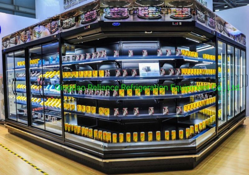 Air Cooling Upright Glass Door Display Display Chiller Showcase