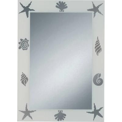 3-6mm Rectangle Shape Dectorative Bathroom Silksereen Starfish Pattern Furniture Mirror