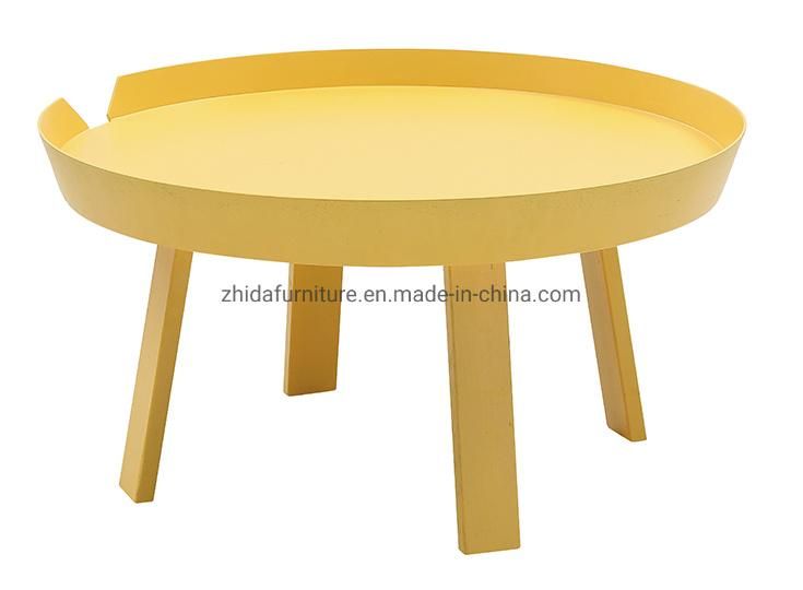Modern Simple Design Yellow Metal Coffee Table for Living Room