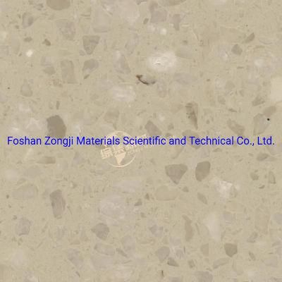 Modern Style Artificial Stone Slab Quartz Cream Color Terrazzo Floor Tile for Apartments Design Wall Tile