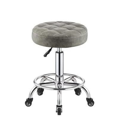 Design Kitchen Dining Lounge Leather Seat Adjustable Stool Bar Chair for Salon