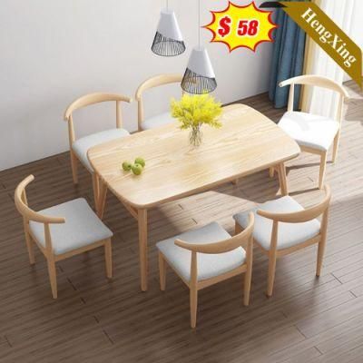 Luxury Wooden Leg Dining Table Set Designs with 6 Chairs for Living Room