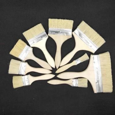 Factory Wholesale Wooden Handle Paint Brush Imitation Pig Bristle Silk Brush Thickened Hair Sweep