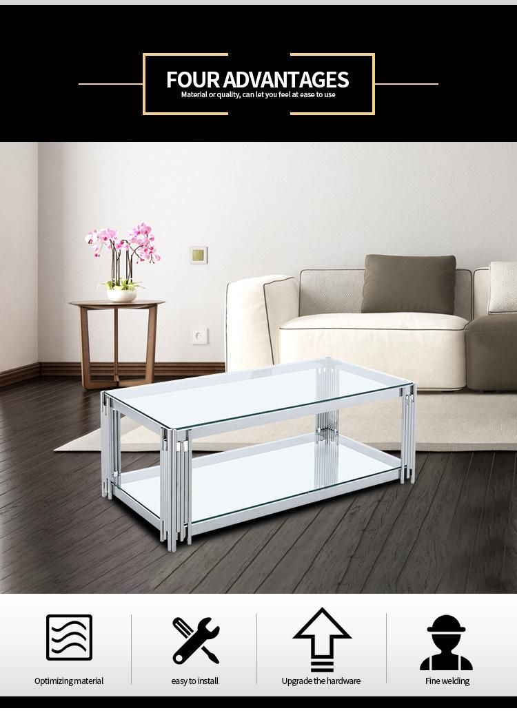 Living Room Tempered Glass Coffee Table Hallway Table End Table