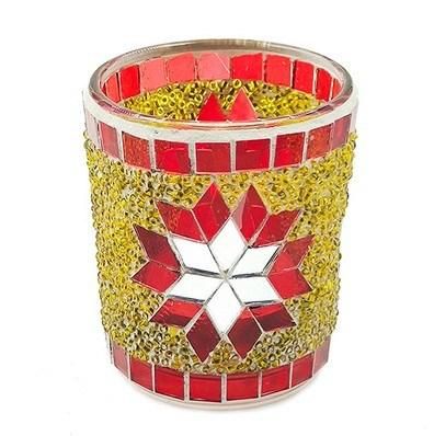 Mosaic Stained DIY Candle Empty Cup Handmade Glass Candle Holder