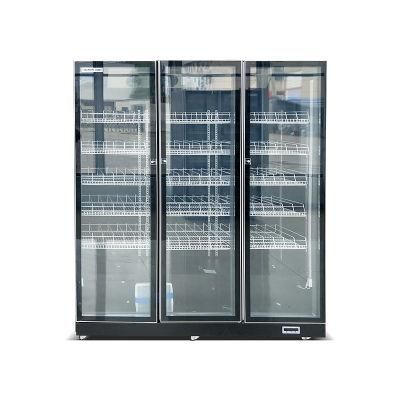 Glass Door Beverage Display Vertical Showcase for Supermarket