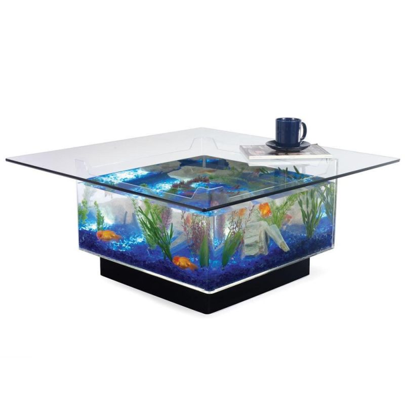 Home Furniture Luxury High Glass Acrylic Aquarium Dinner Table