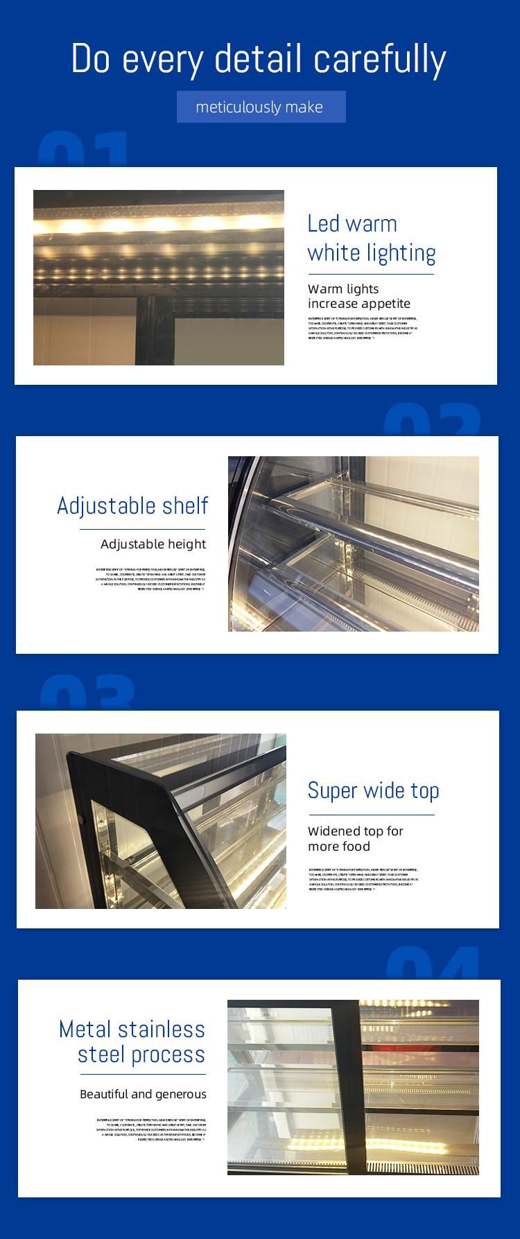 Refrigerated Cake Showcase with 3 Layers Glass Shelf, Pastry Showcase Cooler, Refrigerated Display Case