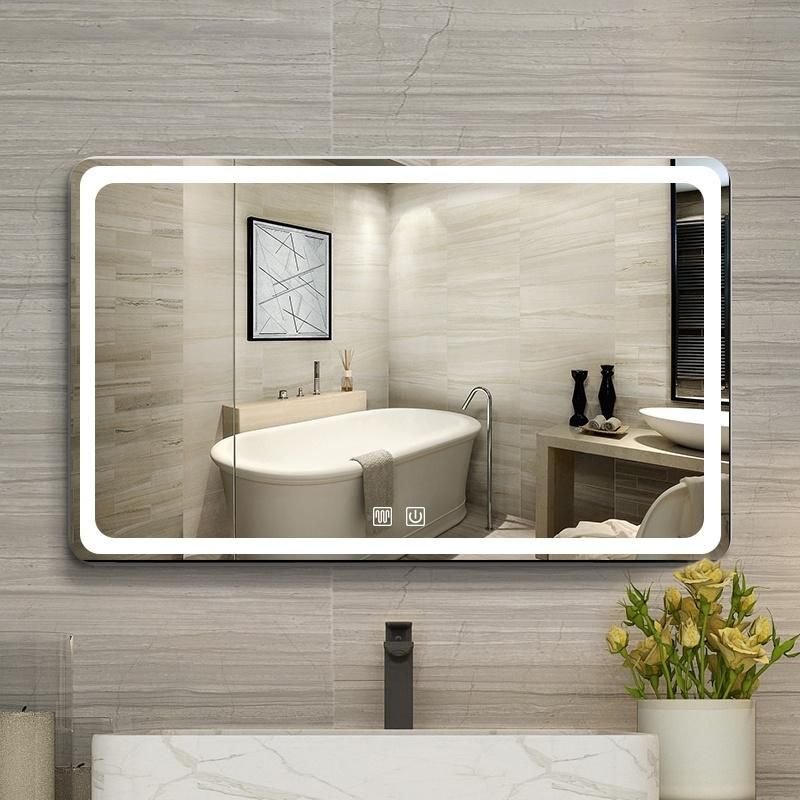 Bathroom Wall Mounted LED Mirror for Home Hotel Decoration with Touch Sensor