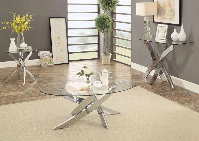 Luxury Modern European Style Living Room Stainless Steel Console Table