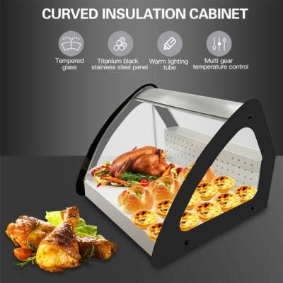 Snack Machine Curved Glass Showcase for Warming Fried Chicken Hamburger