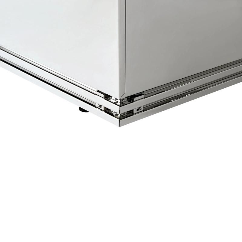 Square Glass Cake Display Showcase with 2 Stainless Shelves and 1.2m Length