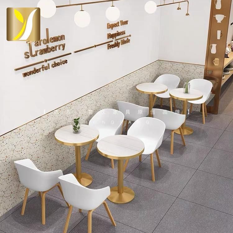 Nordic Coffee Shop Cafe Marble Table Restaurant Furniture Sets