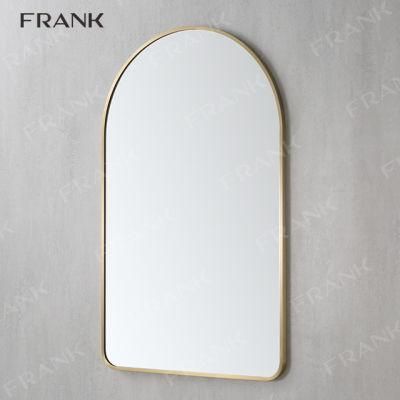 Bathroom Mirror Glass Golden Frame for Hotel Custom Light
