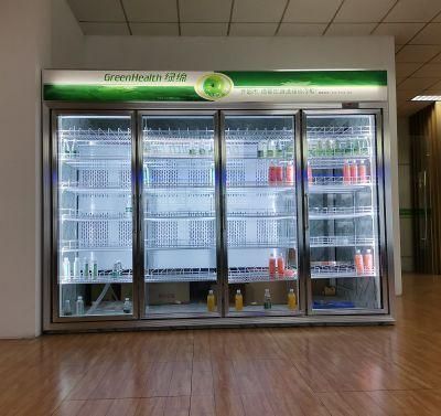 Supermarket Walk in Cooler Refrigerator Showcase Display with Glass Door