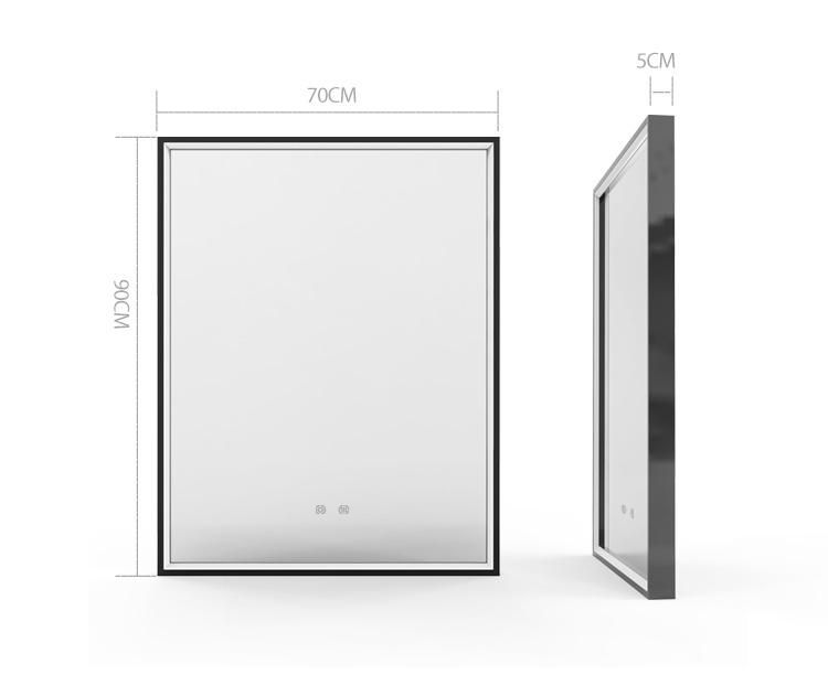 LED Lighted 3000K-5000K Bathroom Mirror with Defogger with Touch Sensor