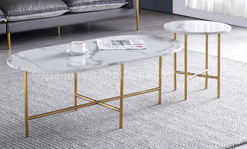 Wholesale Cheap Modern Marble Set Gold Coffee Table
