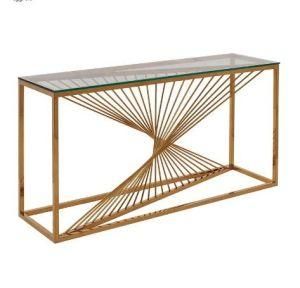 Hot Sale Living Room Stainless Steel Luxury Entrance Corner Console Table