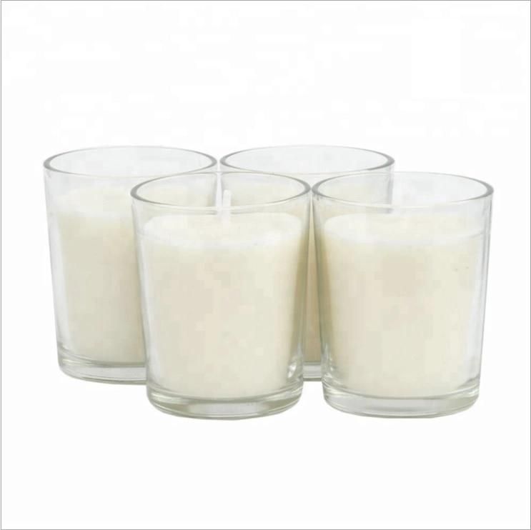Clear Glass Votive Candle Holder with Sealed White Tinplate Lid