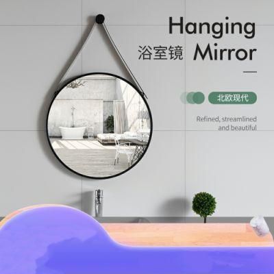Golden Metal Frame Decorative Bathroom Horizontal Irregular Wall Glass Mirror
