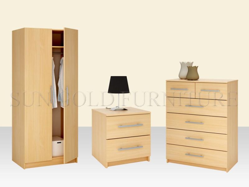 Modern Popular Designs Two Doors Bedroom Wooden Furniture Wardrobes Cabinets