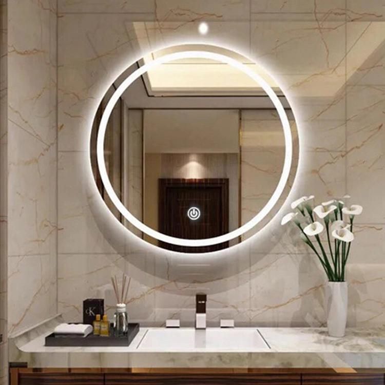 Hot Sale Modern Round LED Backlit Light Waterproof Bathroom Mirror China Factory