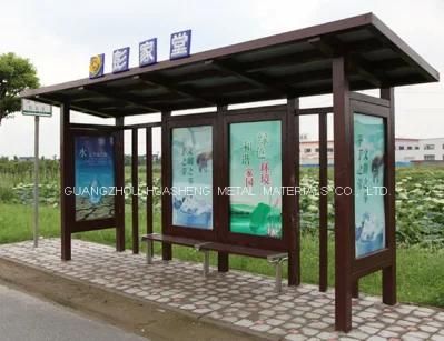 Bus Shelter for Public with Outdoor Furniture (HS-BS-C019)