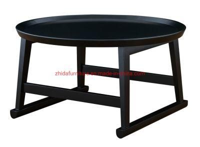 Black Modern Wooden Coffee Table for Hotel Bedroom Living Room